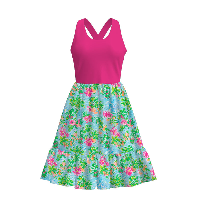 (Pre Order)Adults Spring and Summer Princes&Floral Print Dress