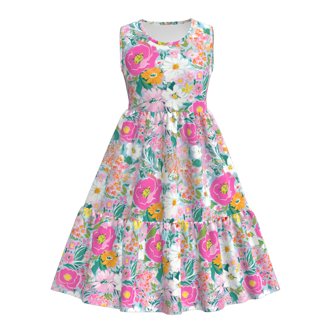 (Pre Order)Mommy and Me Spring and Summer Floral Print Dress