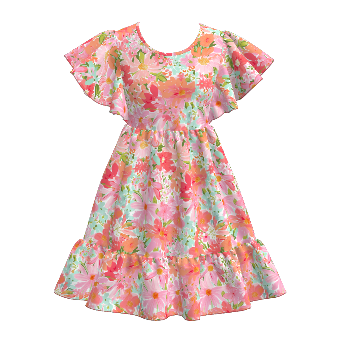 (Pre Order)Mommy and Me Spring and Summer Floral Print Dress