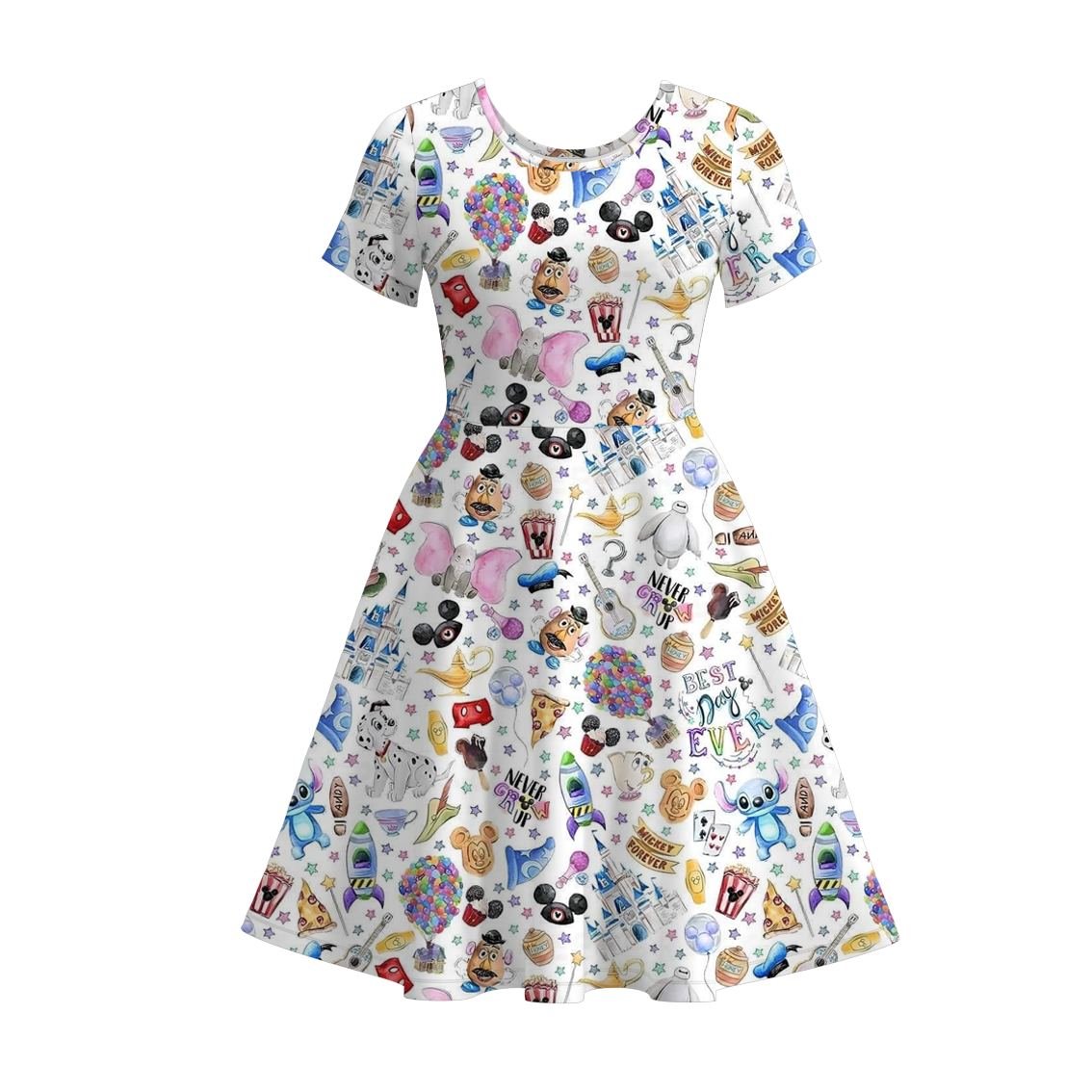 (Pre Order)Family Spring and Summer Cartoon Print Dress&Top