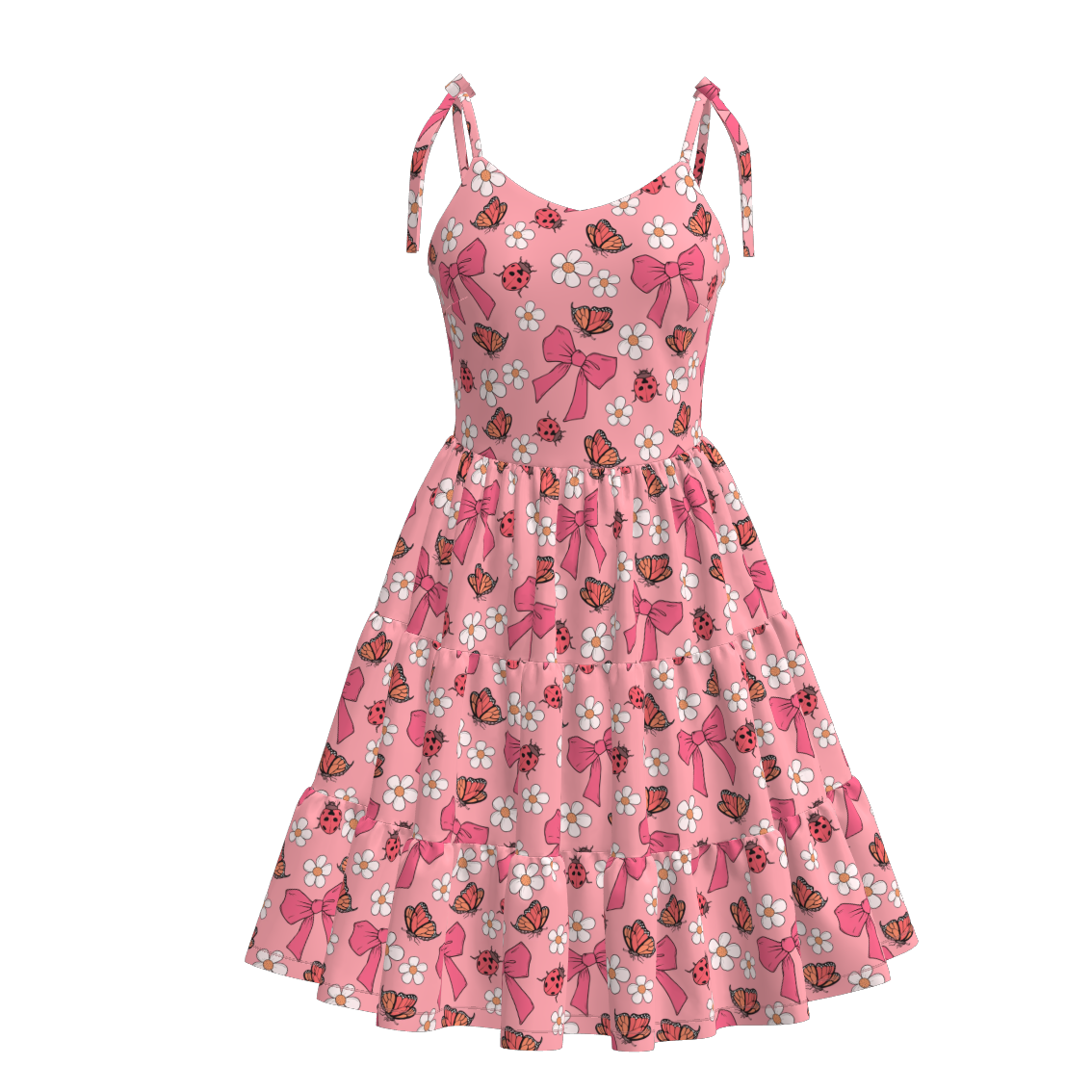 (Pre Order)Mommy and Me Spring&Summer Floral Print Slip Dress