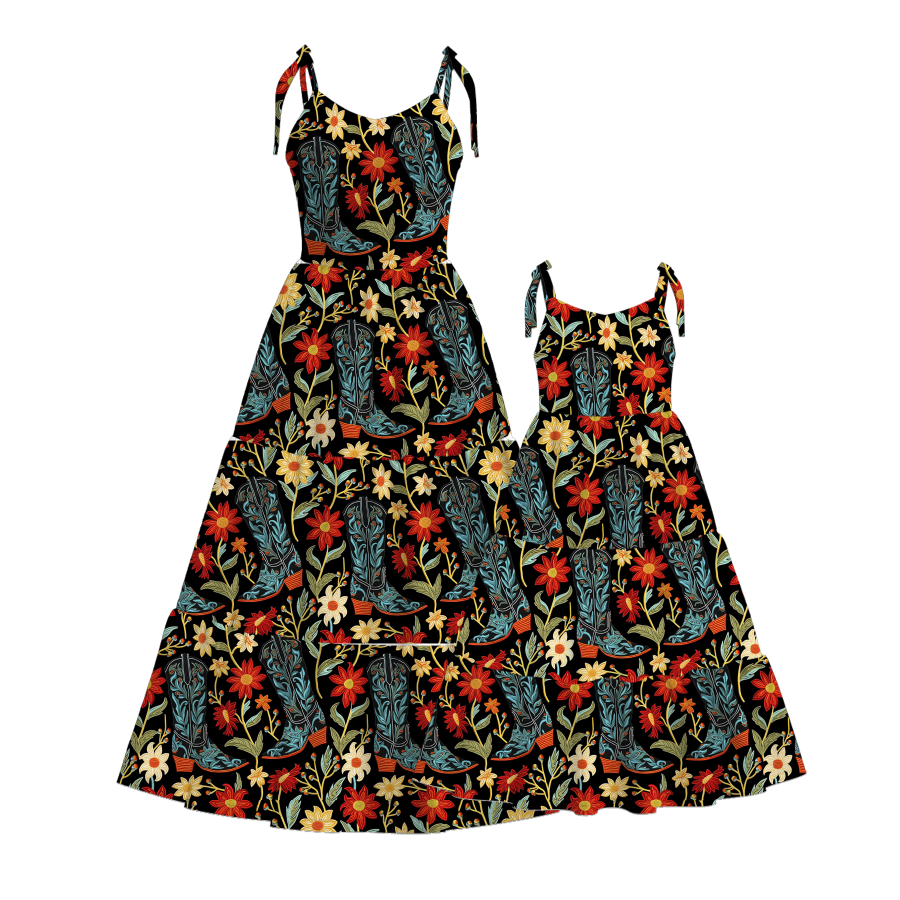 (Pre Order)Mommy and Me Spring&Summer Floral Print MAXI Dress
