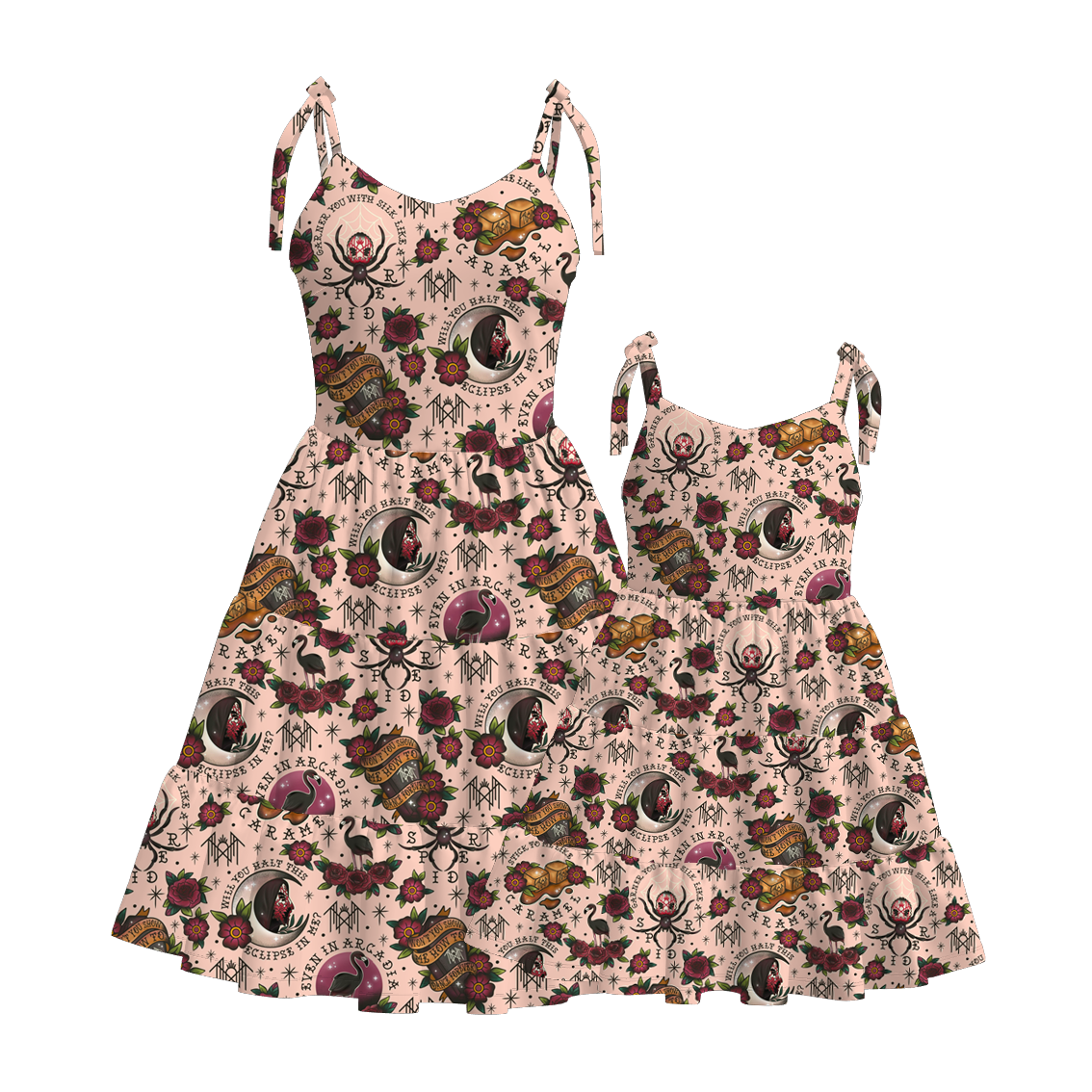 (Pre Order)Mommy and Me Spring&Summer Print Slip Dress