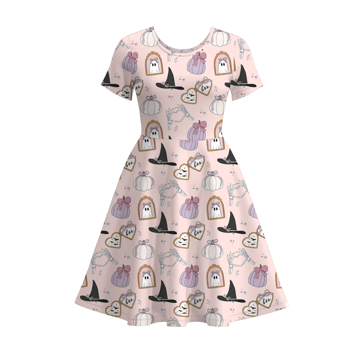 (Pre Order)Family Halloween Cartoon Print Dress,Set&Romper