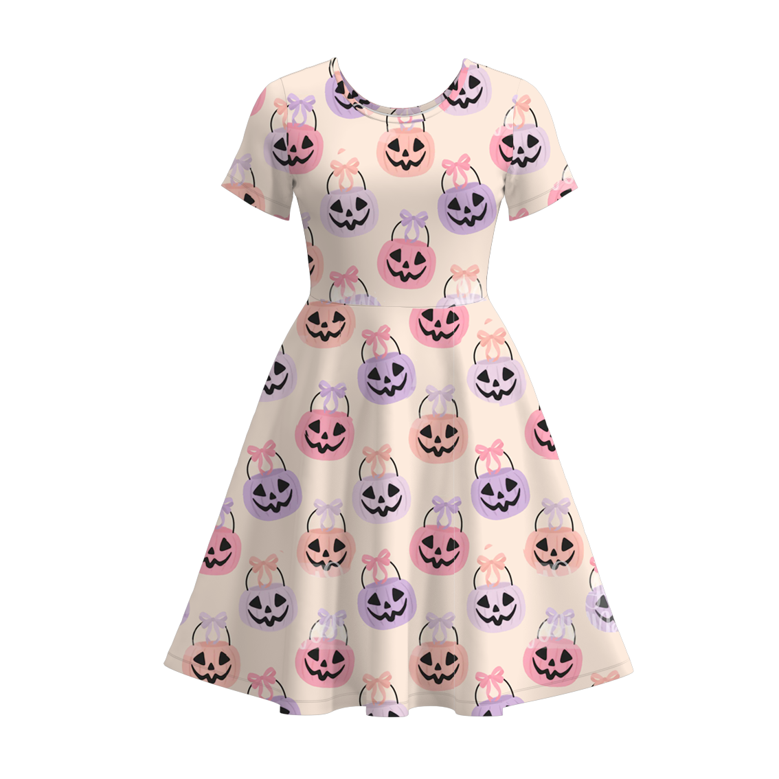 (Pre Order)Family Halloween Pumpkin Print Dress,Set&Romper