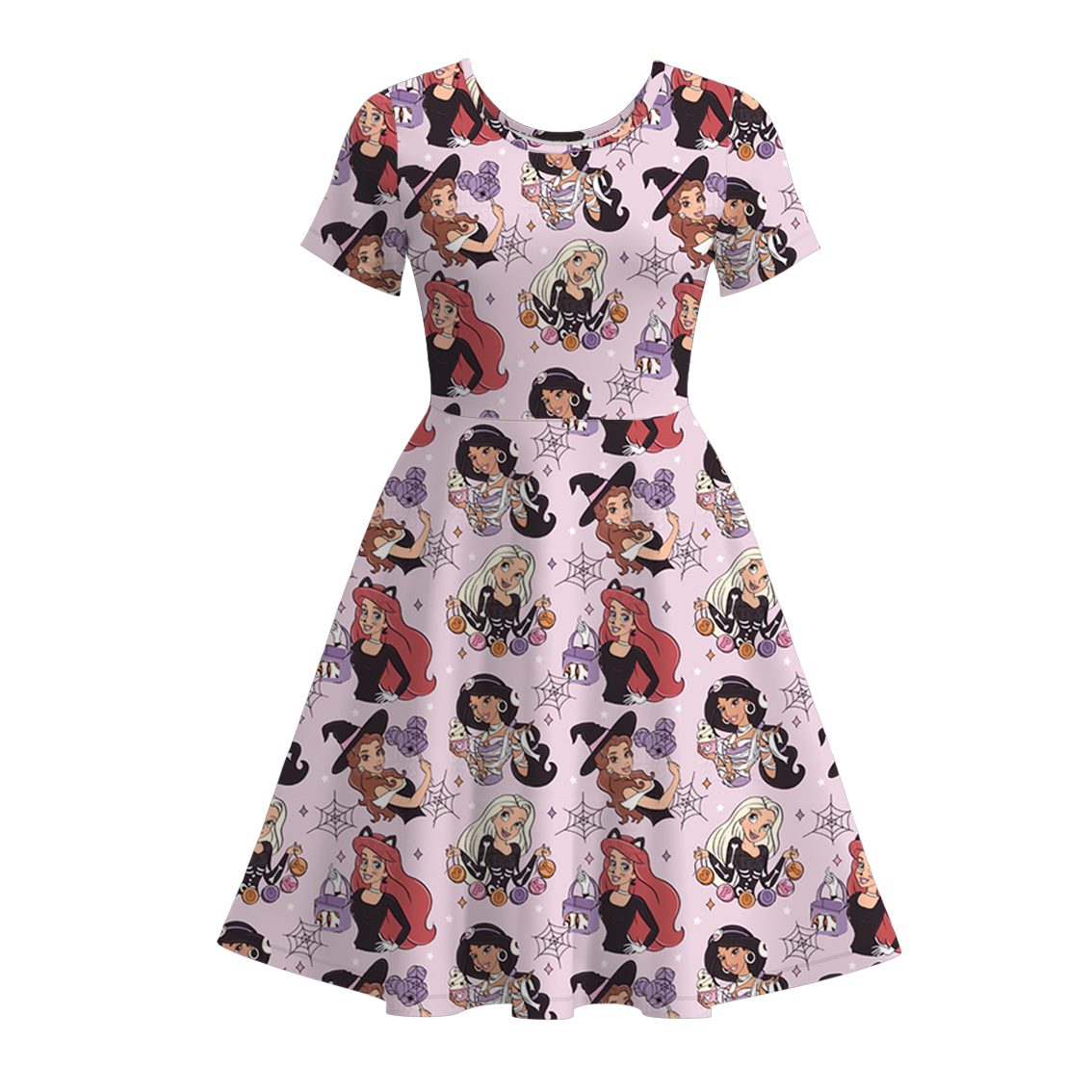(Pre Order)Family Halloween Princess Print Dress,Set&Romper