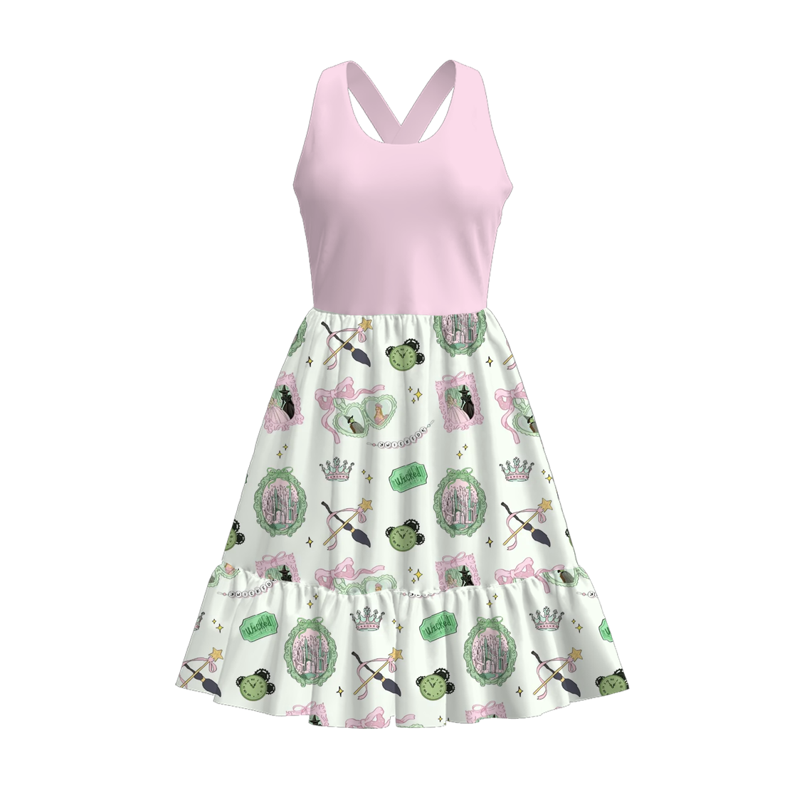 (Pre Order)Mommy and Me Summer Character Print Dress&Set