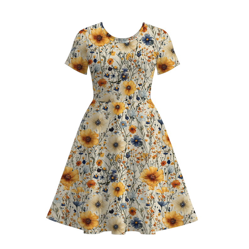 (Pre Order)Mommy and Me Fall Floral Print Dress