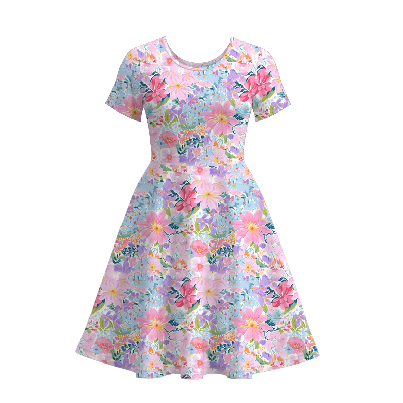 (Pre Order)Mommy and Me Fall Floral Print Dress