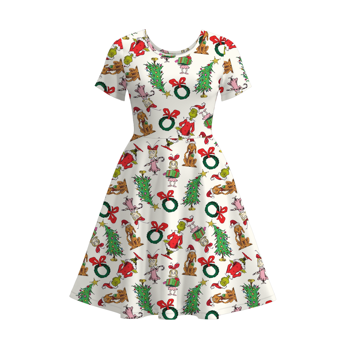 (Pre Order)Family Christmas Cartoon Print Dress,Pajamas&Top
