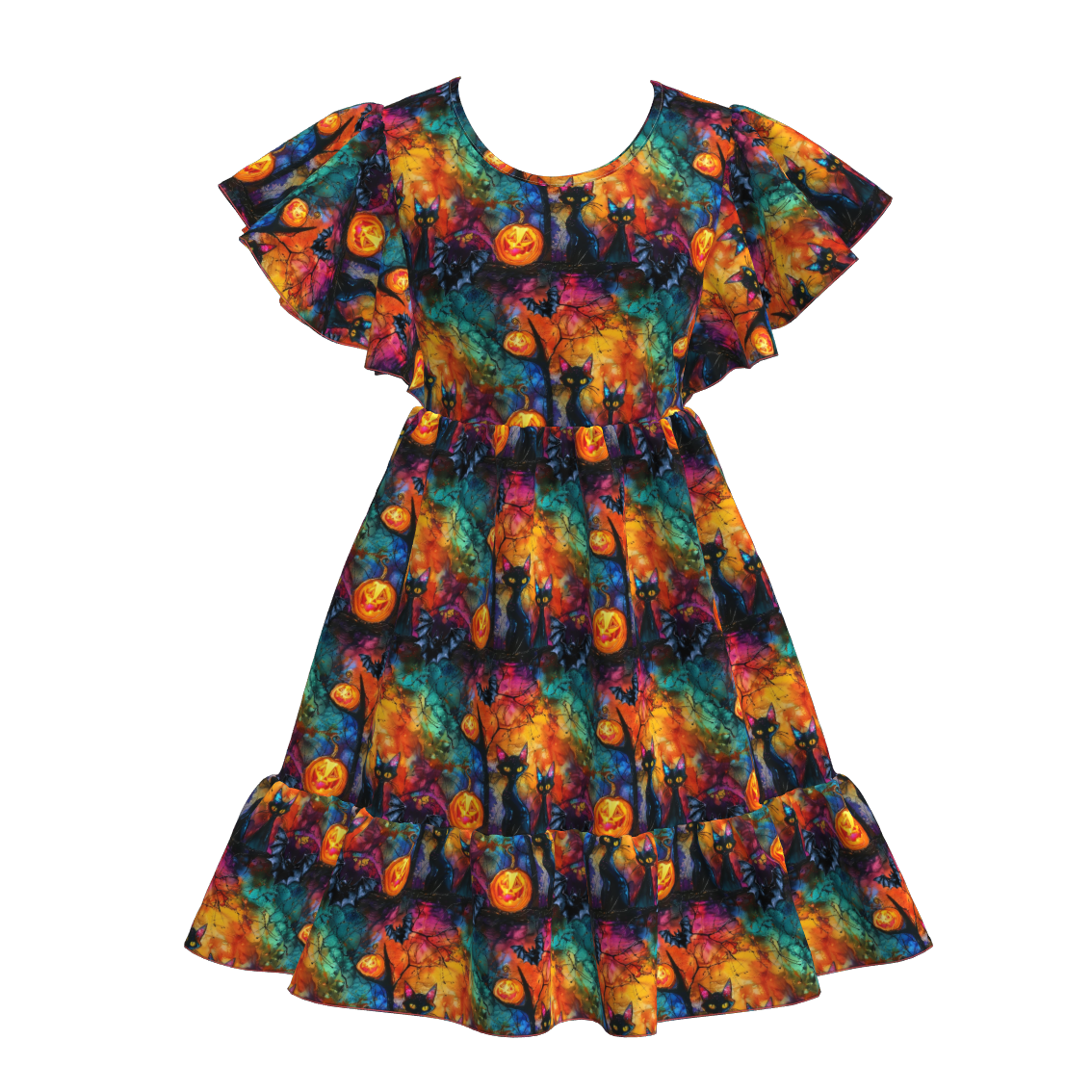 (Pre Order)Mommy and Me Halloween Print Dress