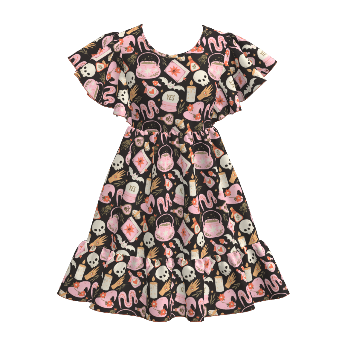 (Pre Order)Mommy and Me Halloween Print Dress
