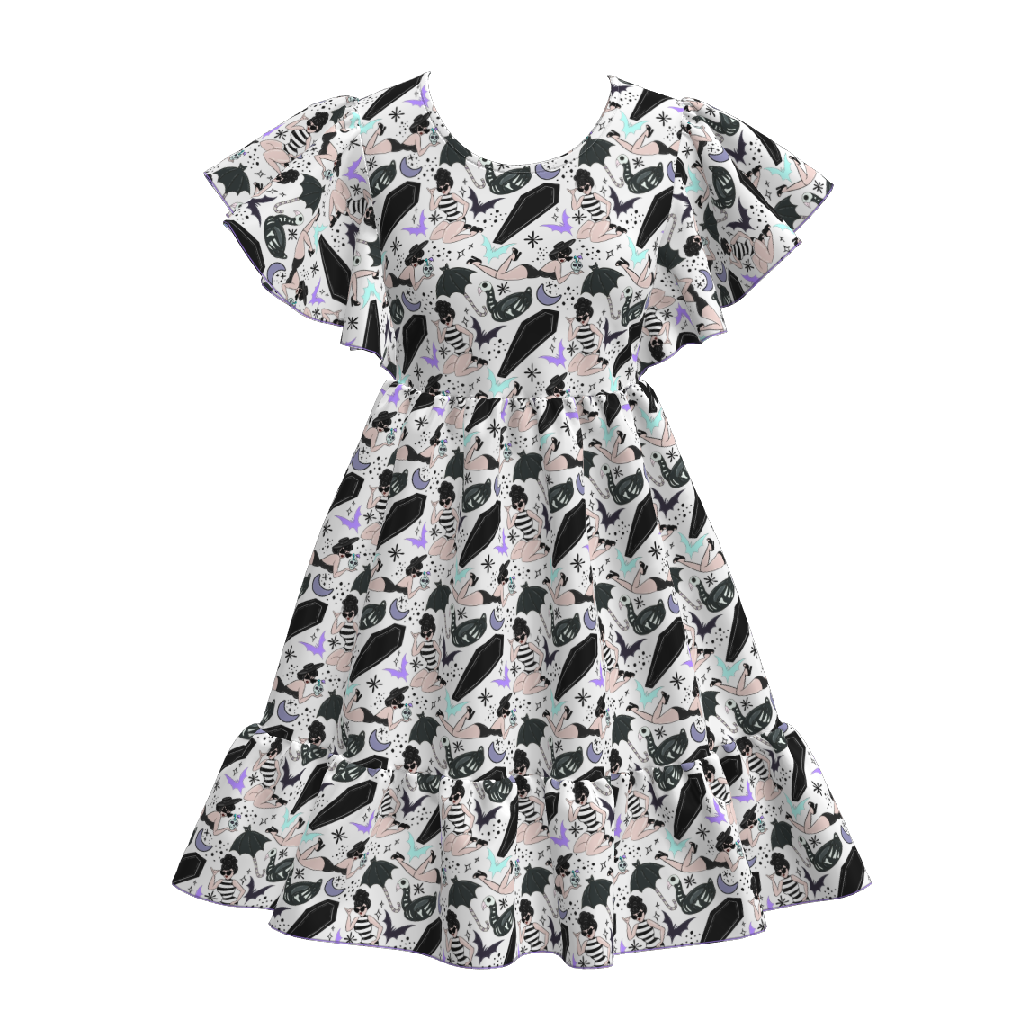 (Pre Order)Mommy and Me Halloween Print Dress