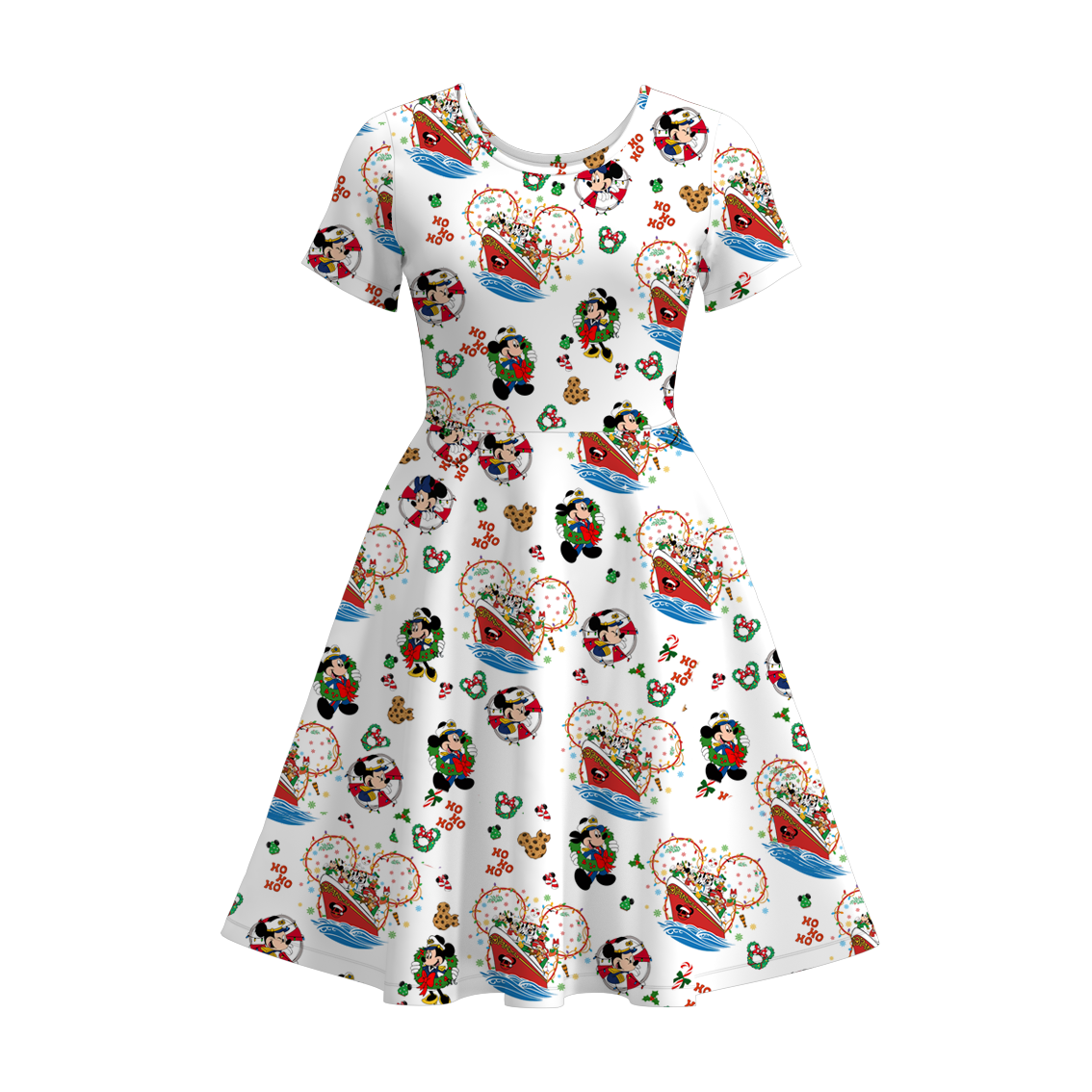 (Pre Order)Family Christmas Cartoon Print Dress,Set&Top