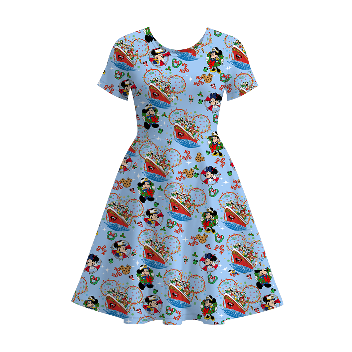 (Pre Order)Family Christmas Cartoon Print Dress,Set&Top