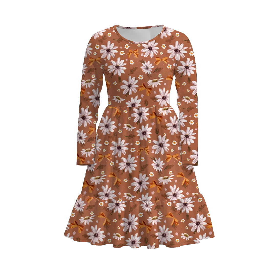 (Pre Order)Mommy and Me Fall&Winter Floral Print Dress,Set