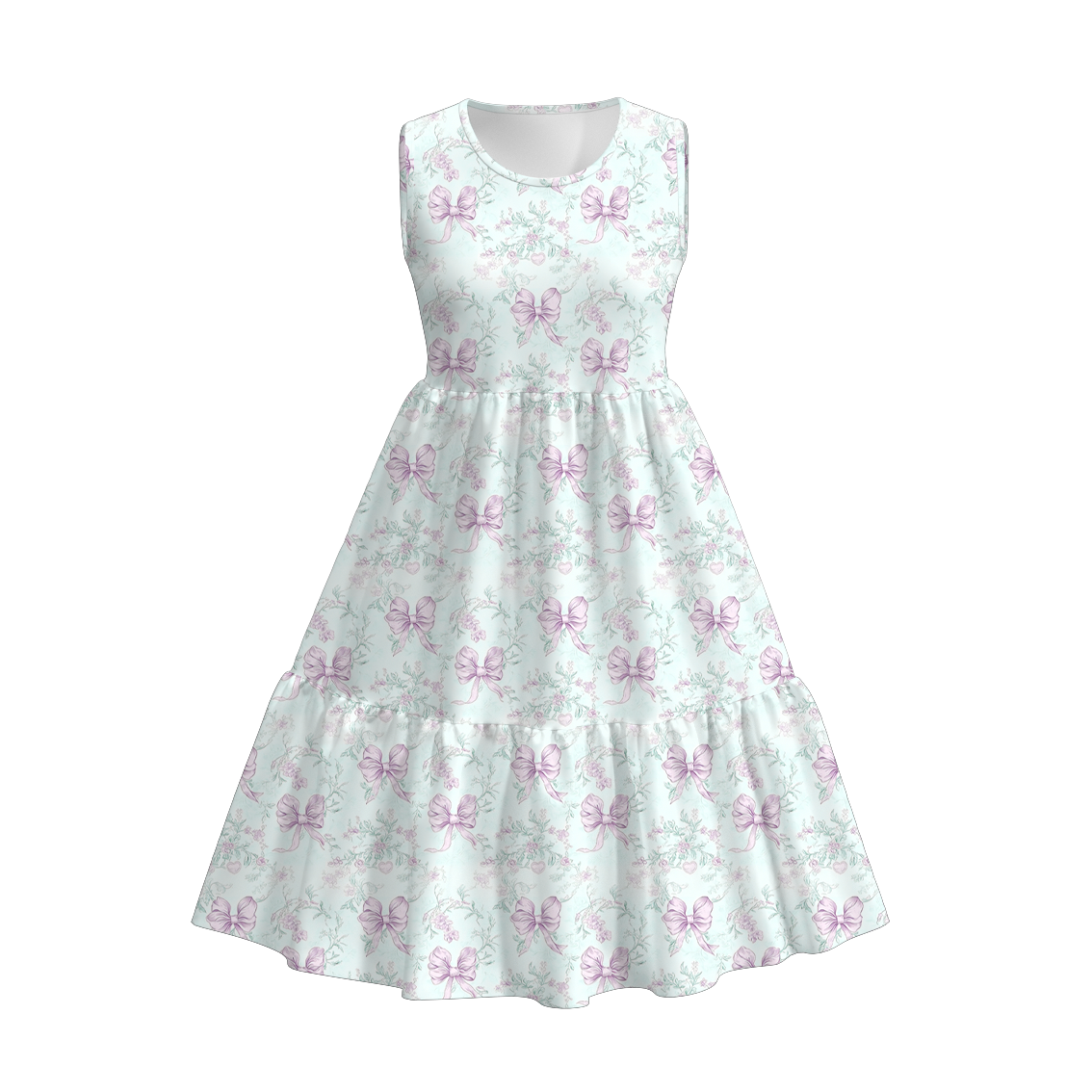 (Pre Order)Family Spring&Summer Bow Print Dress,Set&Romper