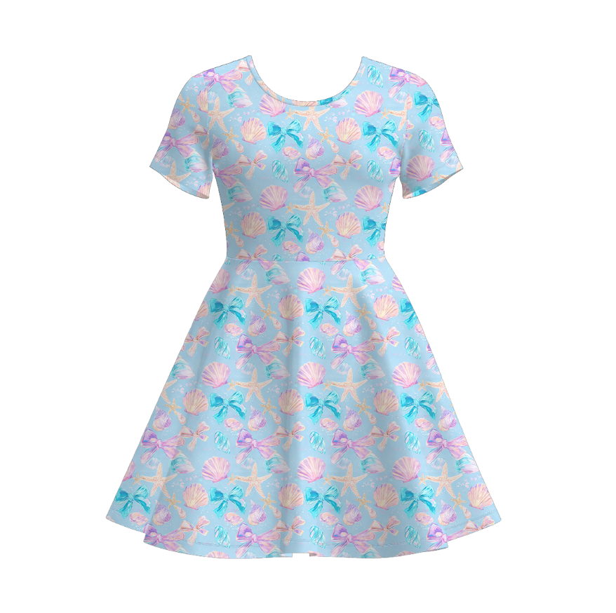 (Pre Order+Prepack Zone)Mommy and Me Spring&Summer Seaside Print Dress&Romper