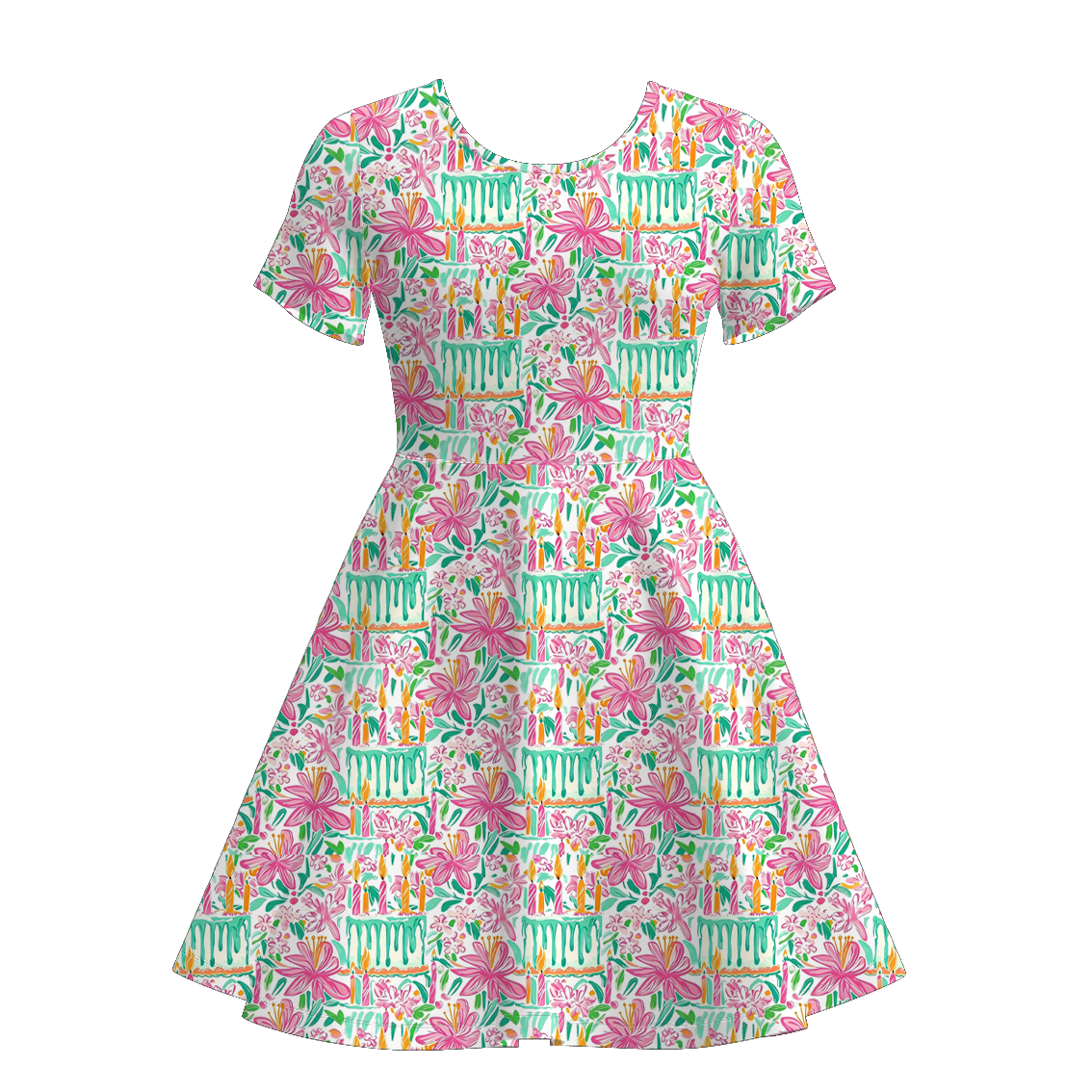 (Pre Order)Mommy and Me Spring&Summer Lemon,Floral Print Dress