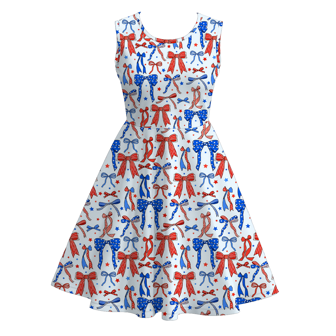 (Pre Order)Mommy and Me Patriotic Bow Print Dress,Set&Pajamas