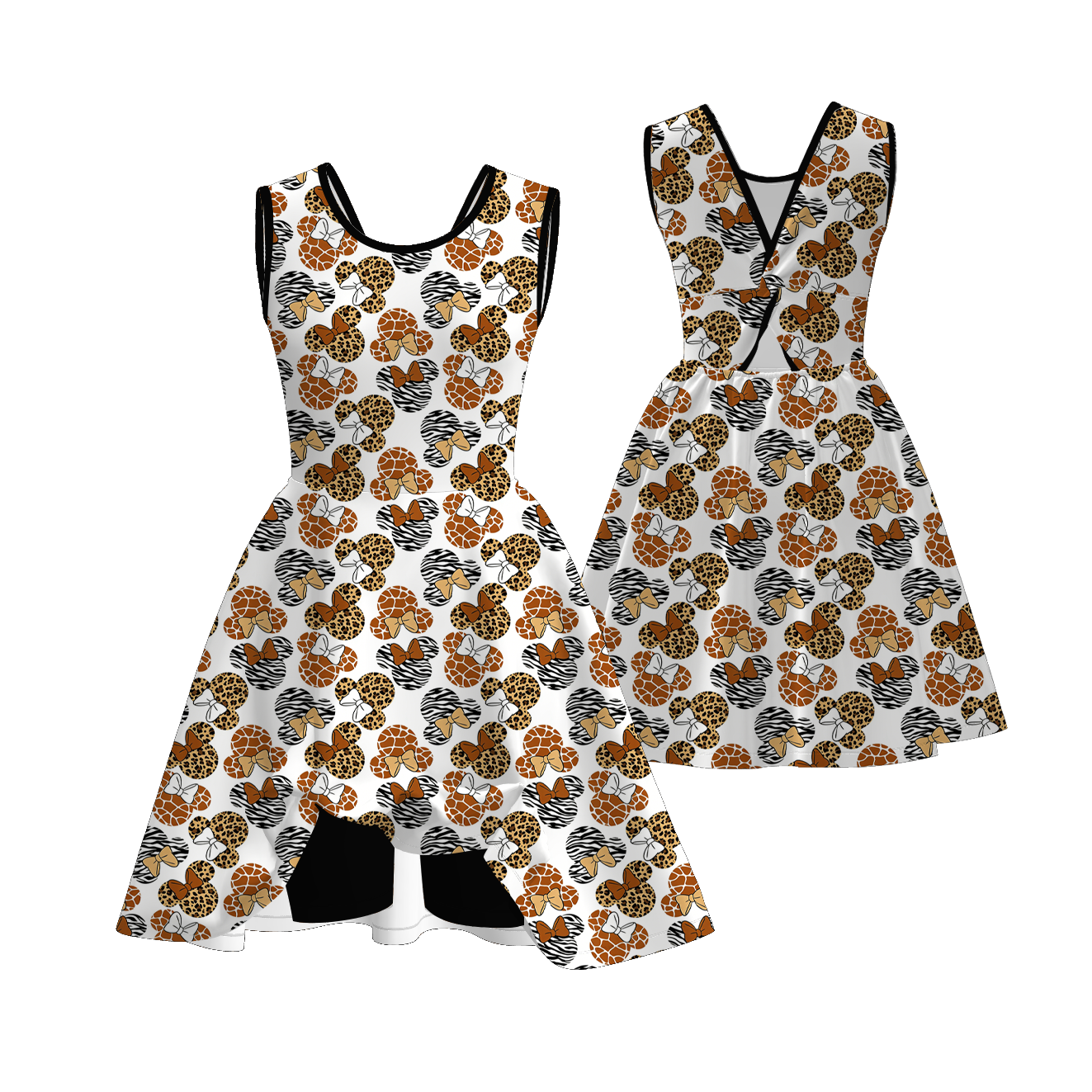 (Pre Order)Family Spring&Summer Cartoon Print Dress,Jumpsuit&Romper