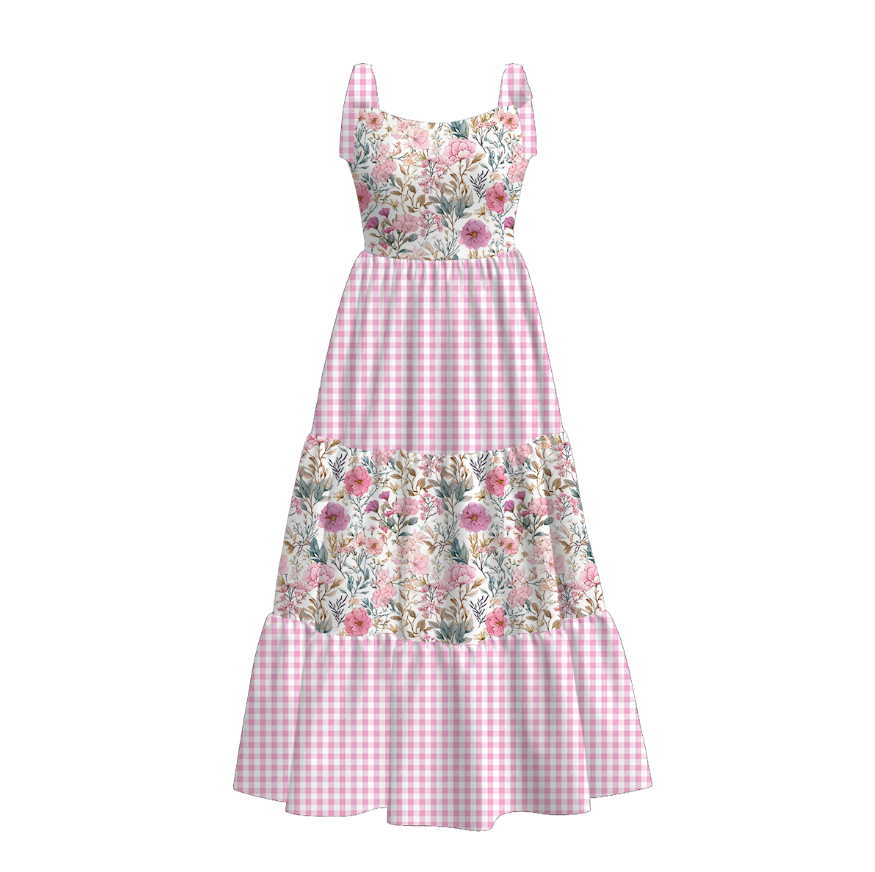 (Pre Order)Mommy&Me Spring and Summer Floral Print MAXI Dress