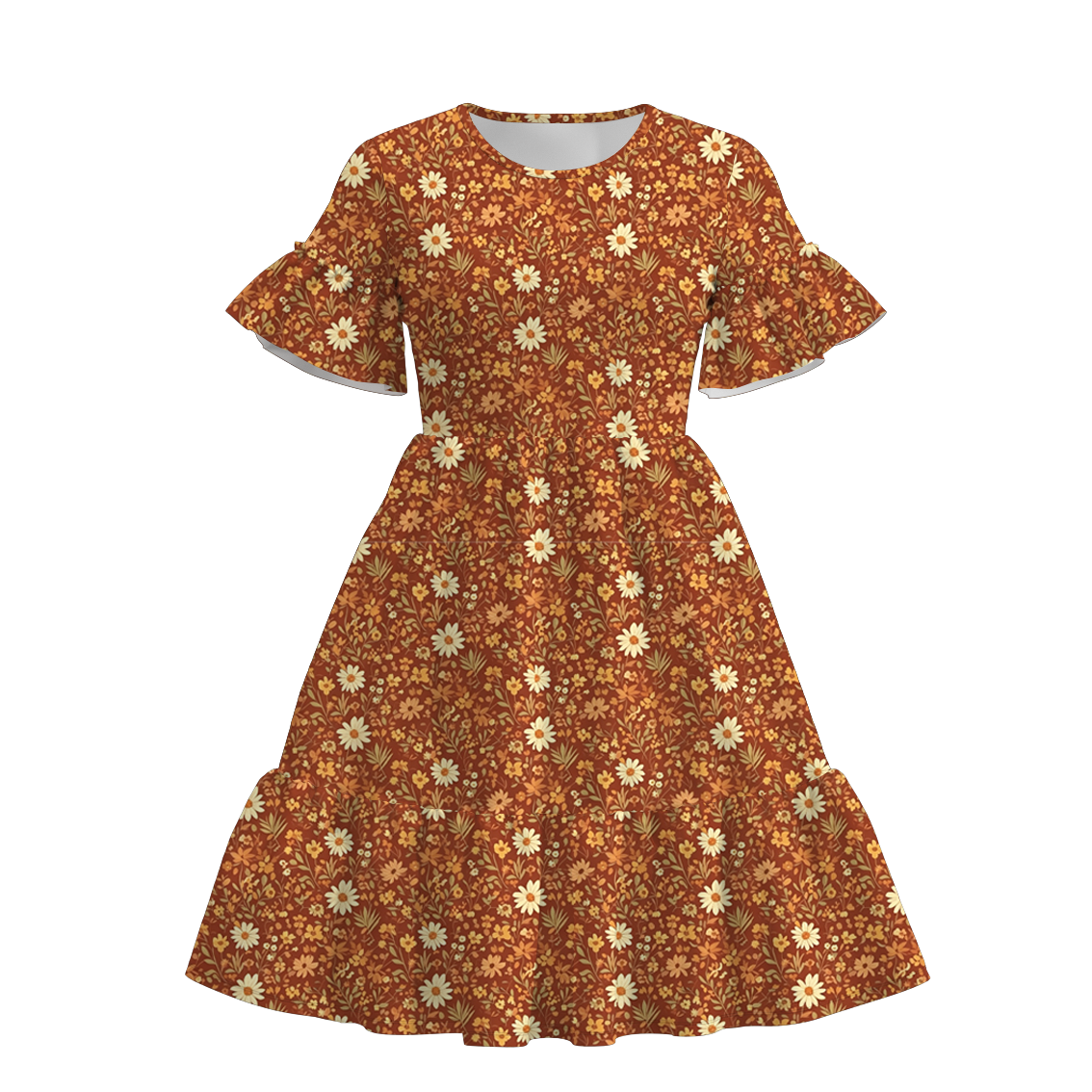 (Pre Order)Mommy and Me Fall Floral Print Dress