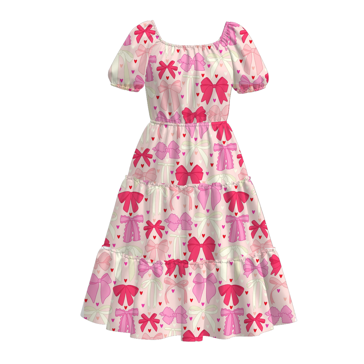 (Weekly Pre-Order)Family Valentine's Day Bow Print Dress,Set&Jumpsuit(Ends 11.1)