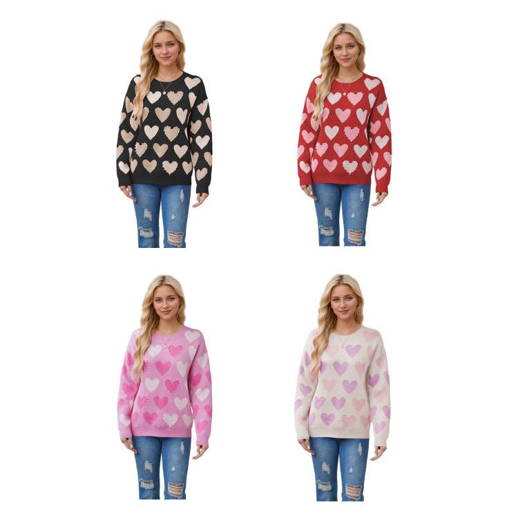 (Pre Order)Adults Valentine's Day Love Knit Crew Neck Sweater