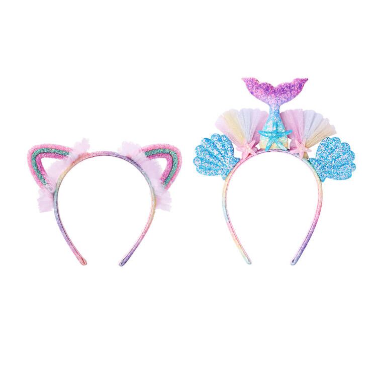 (Pre Order)Girls Rainbow Kitty Mermaid Headband