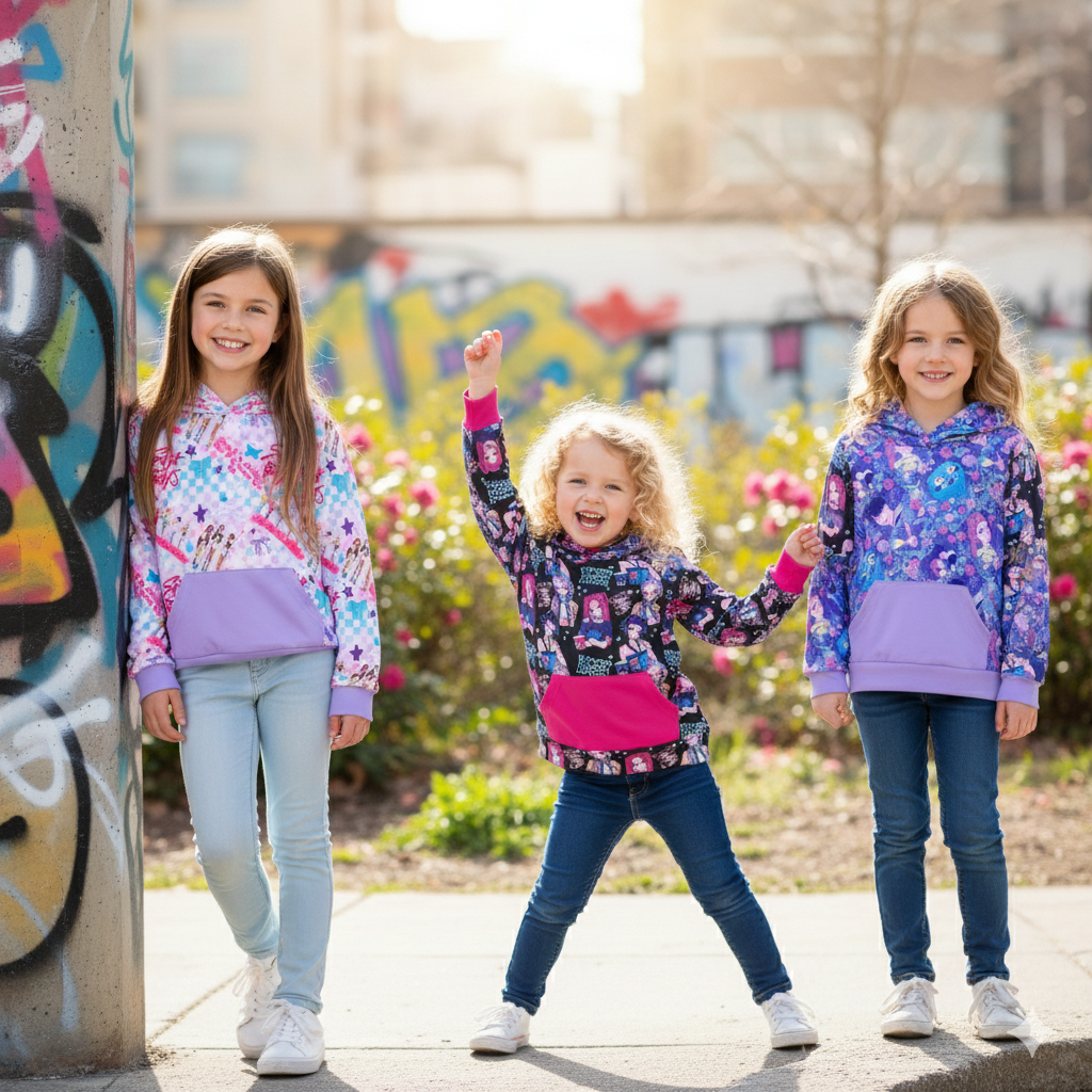 (Pre Order,Prepack Zone)Girls Movie Character Print Hoodie(Mix Size)