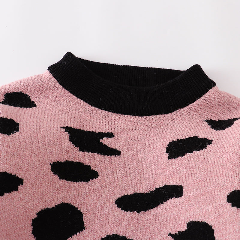 (In Stock Q7-2-2)Mommy and Me Fall Leopard Print Sweatshirt