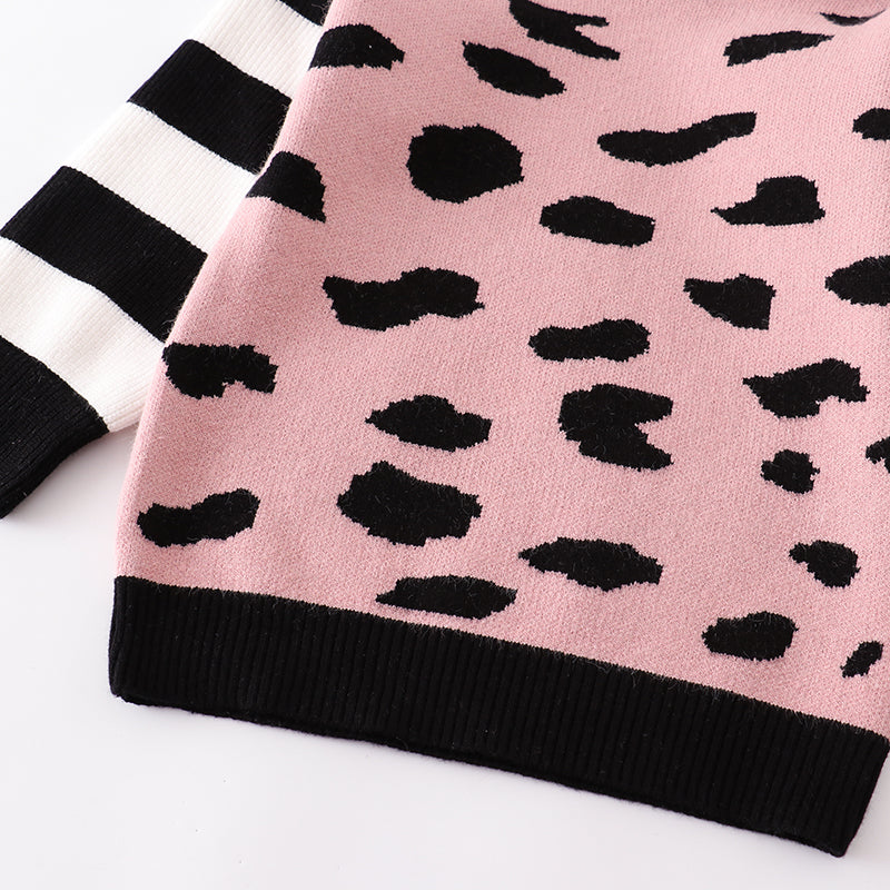 (In Stock Q7-2-2)Mommy and Me Fall Leopard Print Sweatshirt