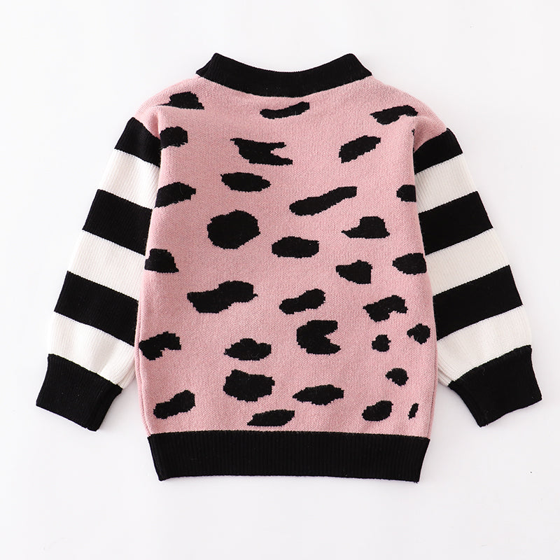(In Stock Q7-2-2)Mommy and Me Fall Leopard Print Sweatshirt