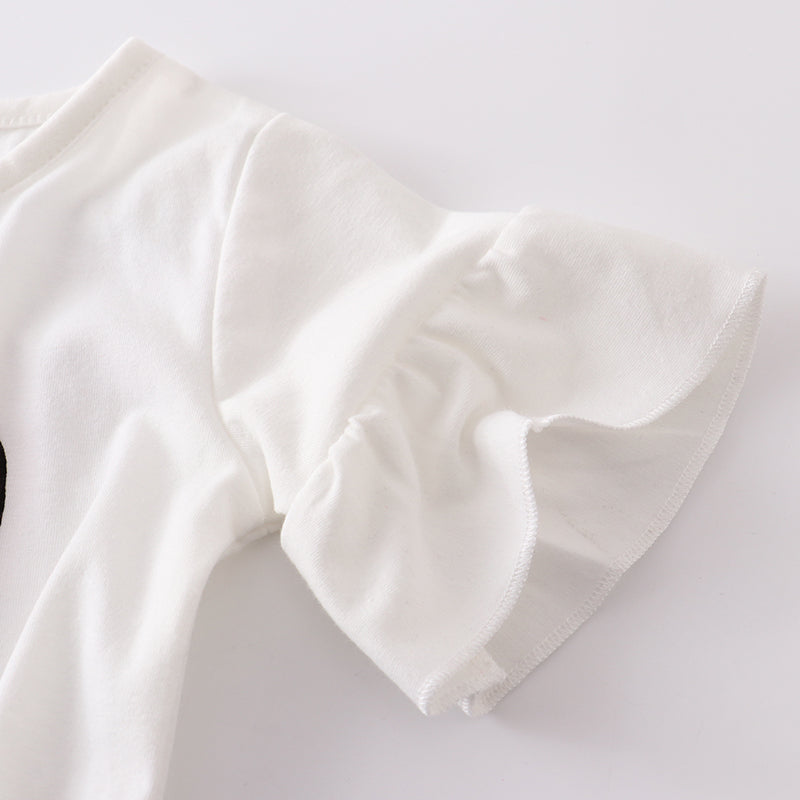 (In Stock)Girls Summer Back To School Love Apple Denim Set