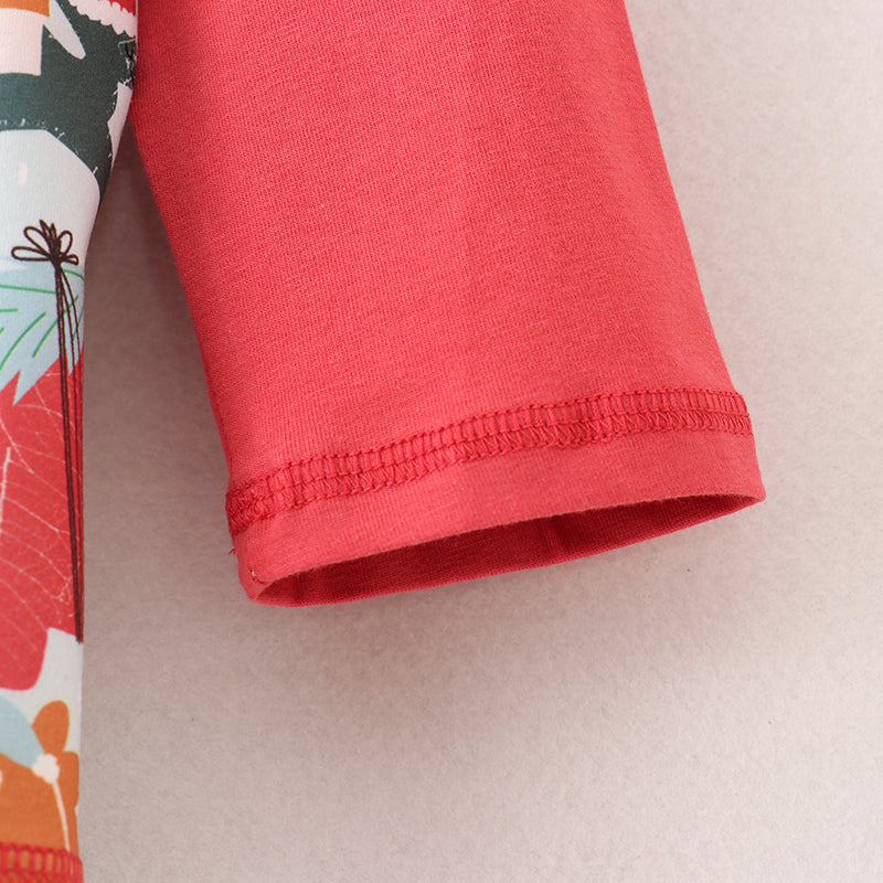 (In Stock L8-2-2)Boys Christmas Dinosaur Print Top