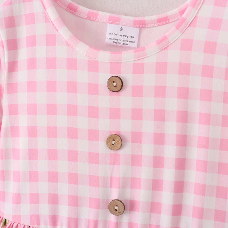 (In Stock E1-1-3)Girls Christmas Stitching Prints Dress