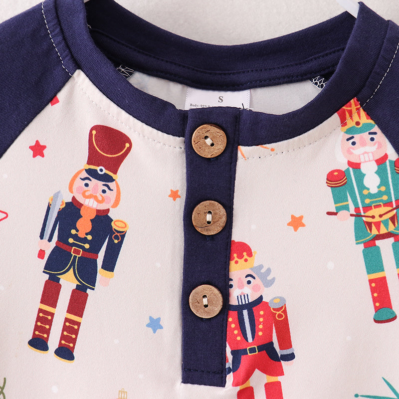 (In Stock L26-4-3)Boys Christmas Nutcracker Print Top