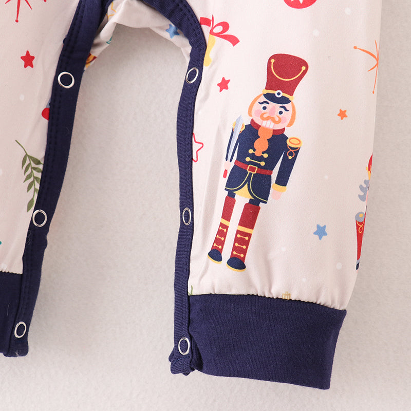 (In Stock L37-2-2)Baby Boys Christmas Nutcracker Print Romper