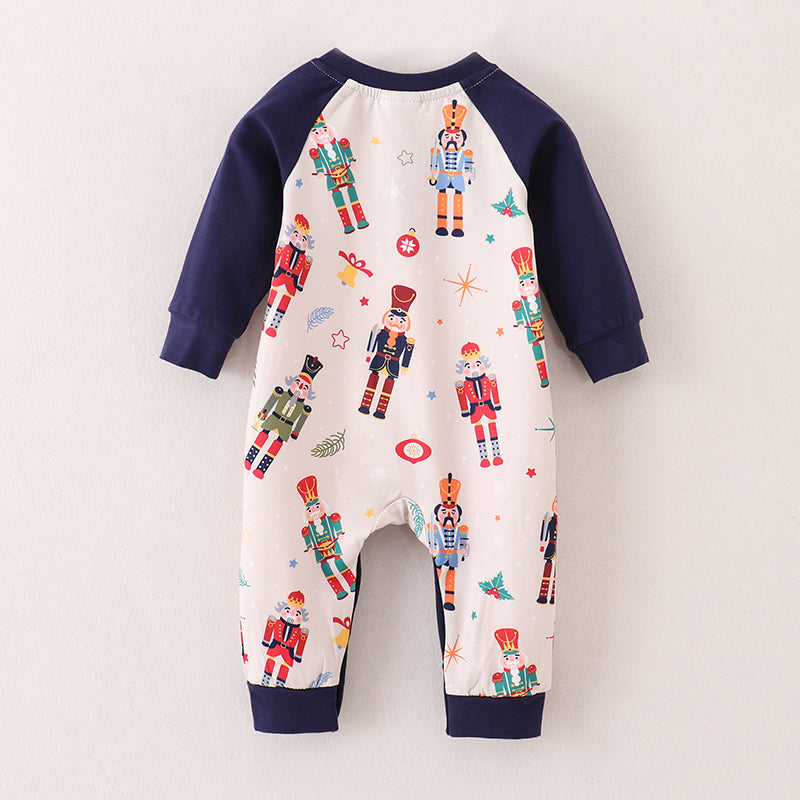 (In Stock L37-2-2)Baby Boys Christmas Nutcracker Print Romper
