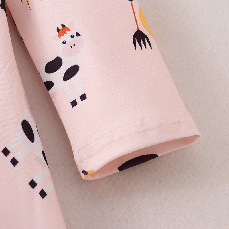 (In Stock E21-5-3)Fall Girls Farm Print Dress