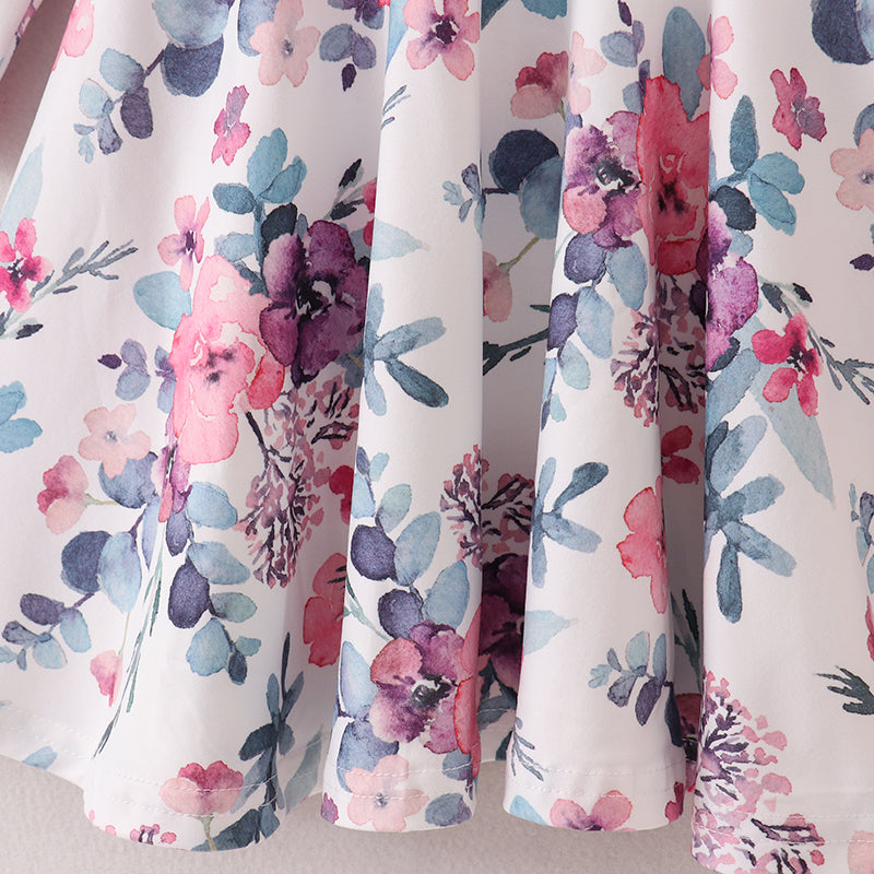 (In Stock E21-5-2)Fall Girls Floral Print Dress