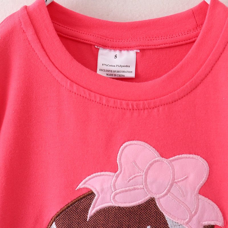 (In Stock E4-1-3)Girls Pink Football Applique Dress