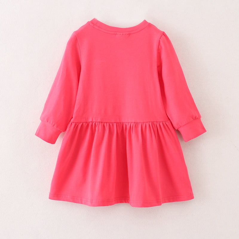 (In Stock E4-1-3)Girls Pink Football Applique Dress