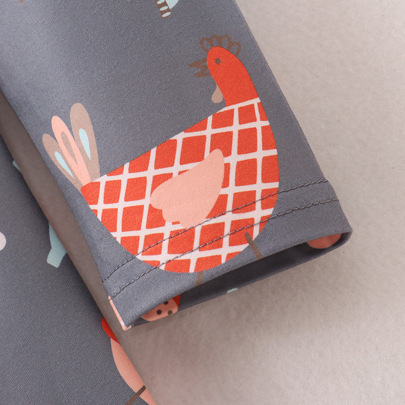 (In Stock E21-5-3)Fall Girls Chick Print Dress