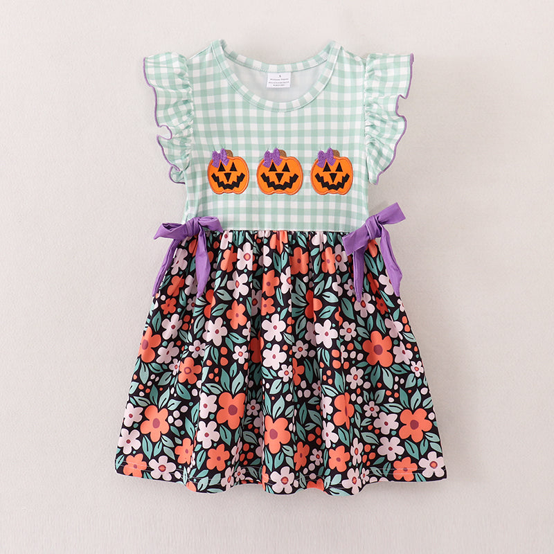 (In Stock E30-2-2)Girls Halloween Embroidery Dress