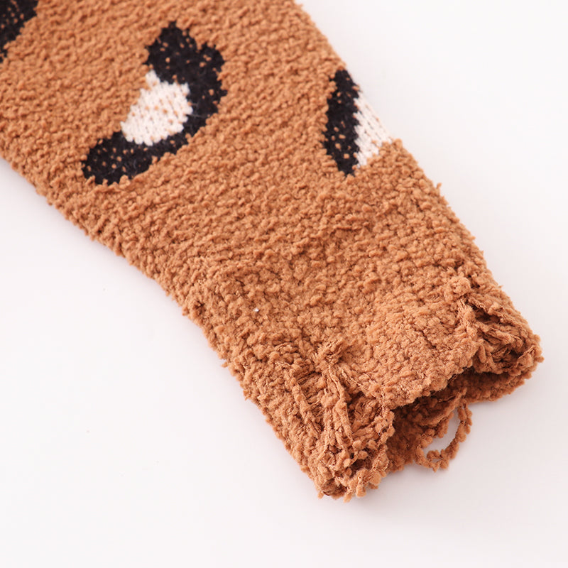 (In Stock Q07-01-01)Mommy and Me Leopard Brown Sweater Cardigan
