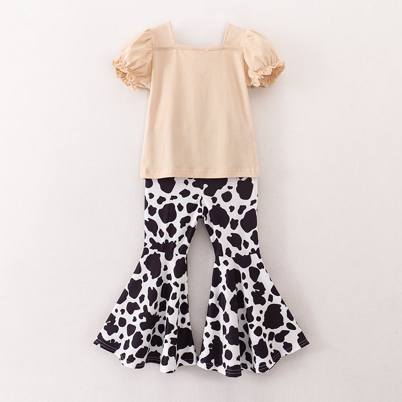 (In Stock E5-5-1)Girls Farm Life Cotton Shirt Flare Pants Set