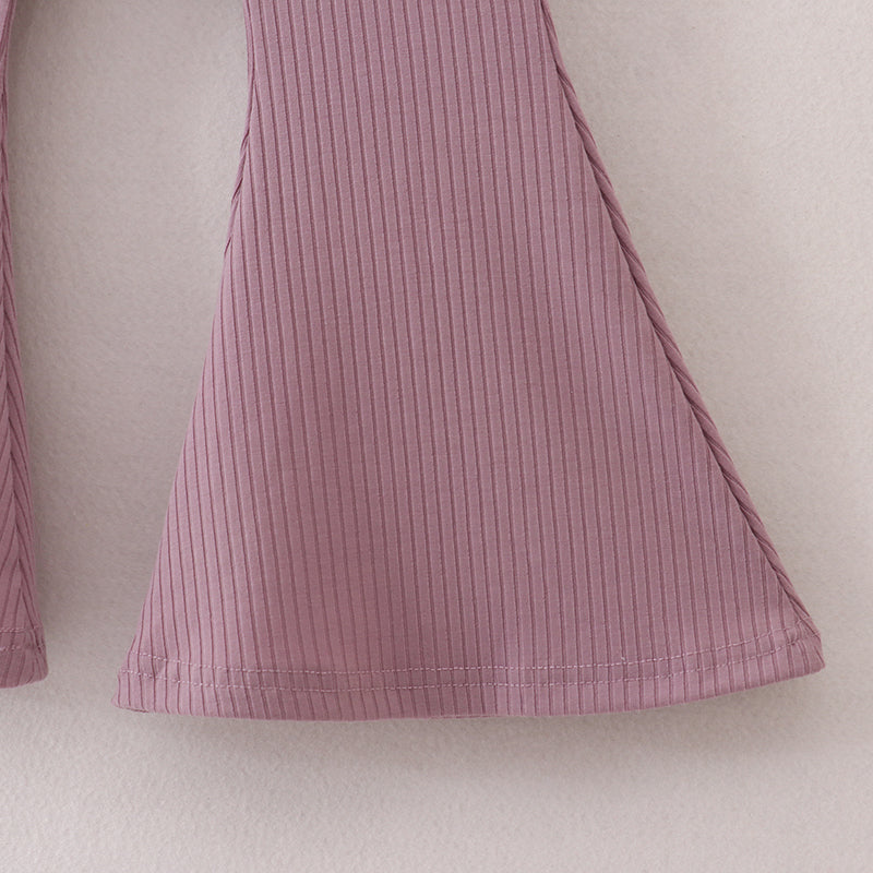 (In Stock E25-1-1)Fall Girls “WILD CHILD” Print Rid Fabric Pants Set