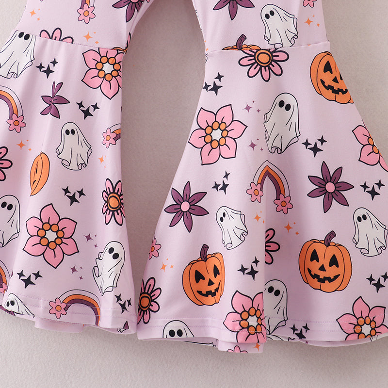 (In Stock E30-4-2)Girls Halloween Print Outfit Set